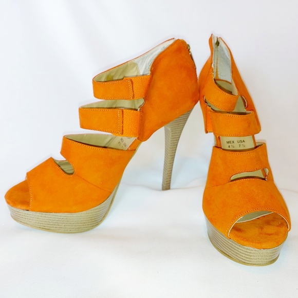 Vittorio D' Firenze Gladiator Orange Canvas Heel - Picture 1 of 8